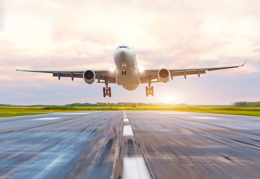Avion prêt au décollage