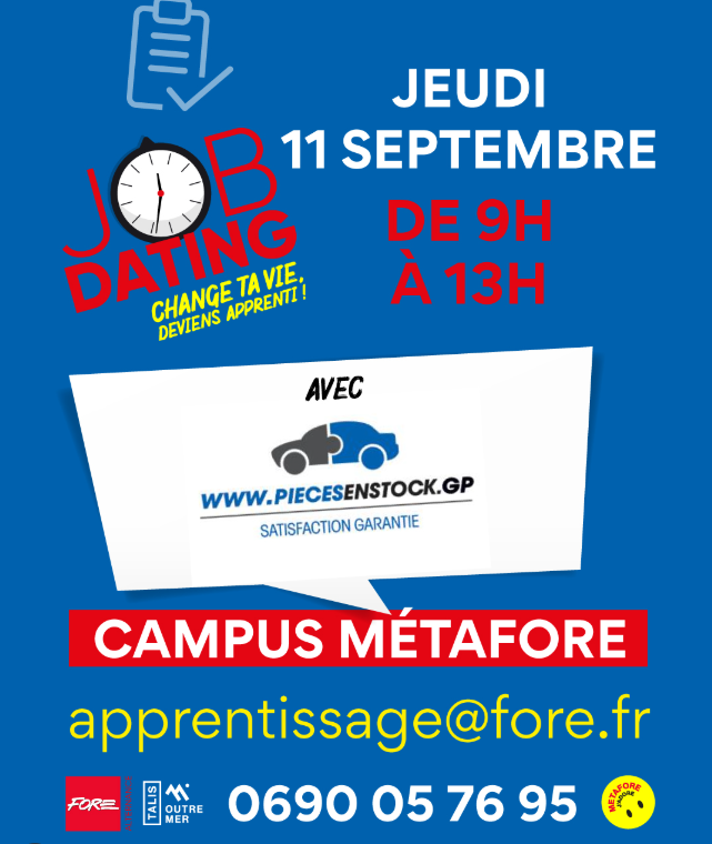 Job dating Fore 11 septembre 2025